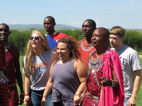 BEAM students with members of the Maasai community