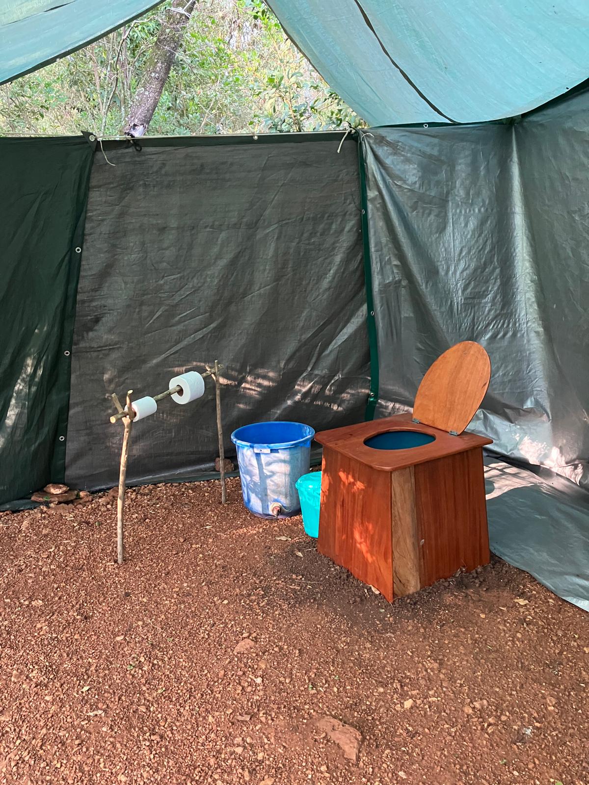 Pit latrine at camp