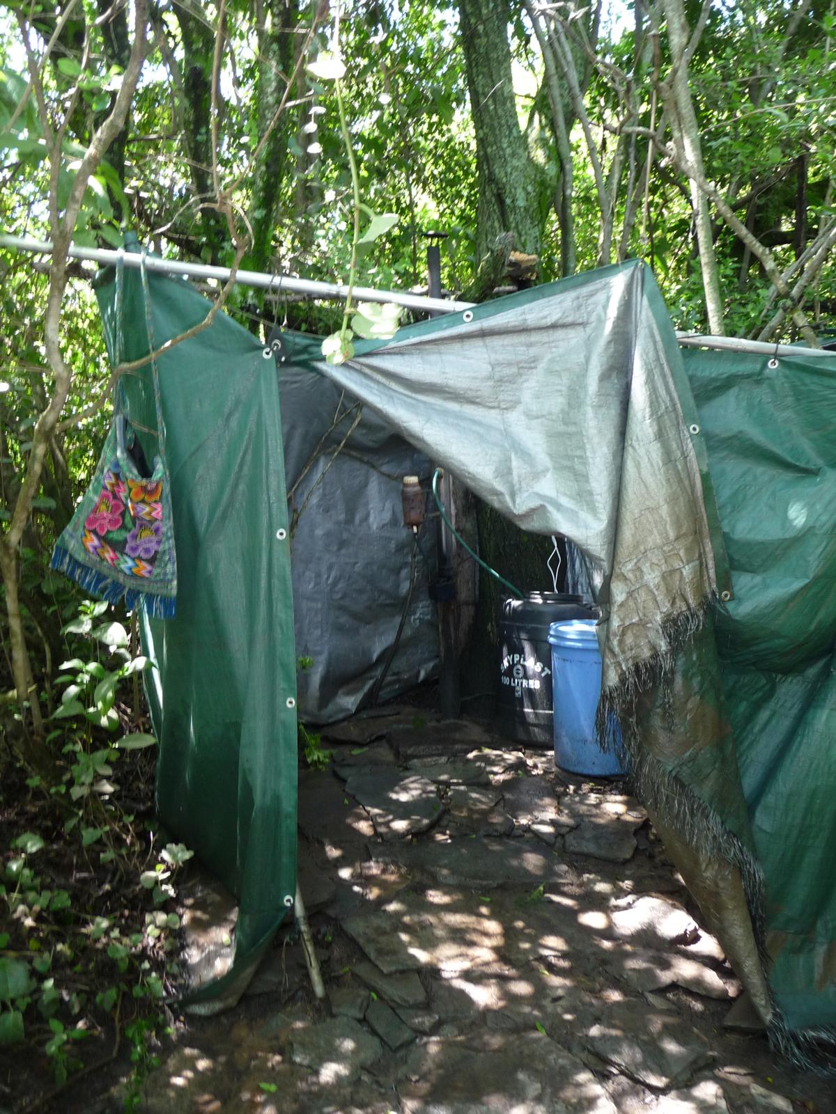 Bush shower at camp